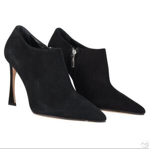 Christian Dior Black Suede Pointed Booties Size 38 | NEW IN BOX